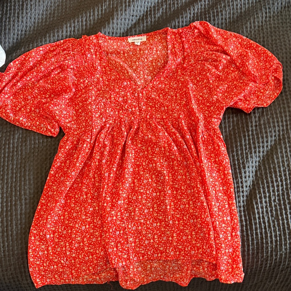 Orange Floral Women's Top